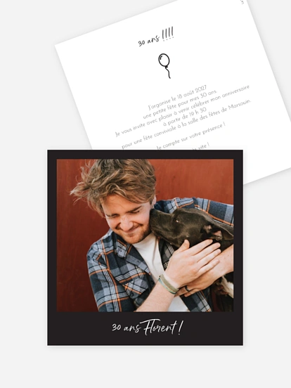 invitation anniversaire 30 Cadre photo