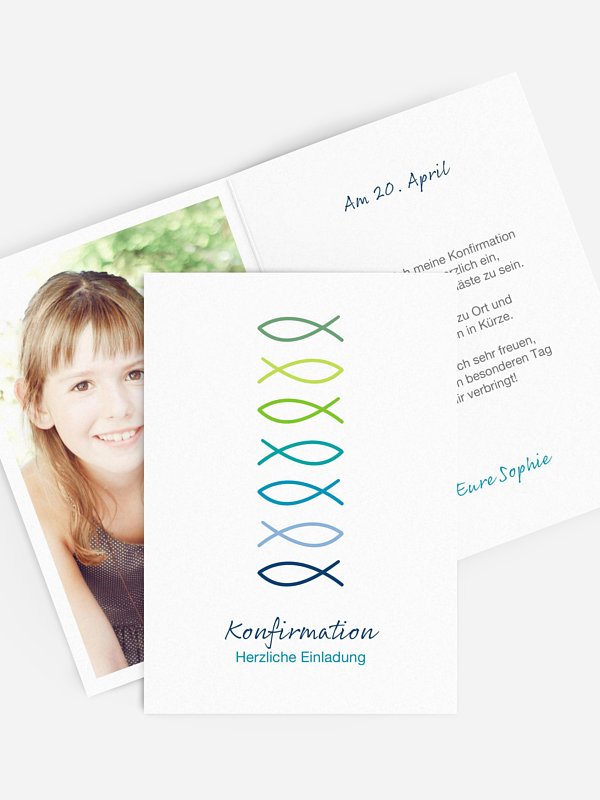 Konfirmationseinladung Regenbogenfisch
