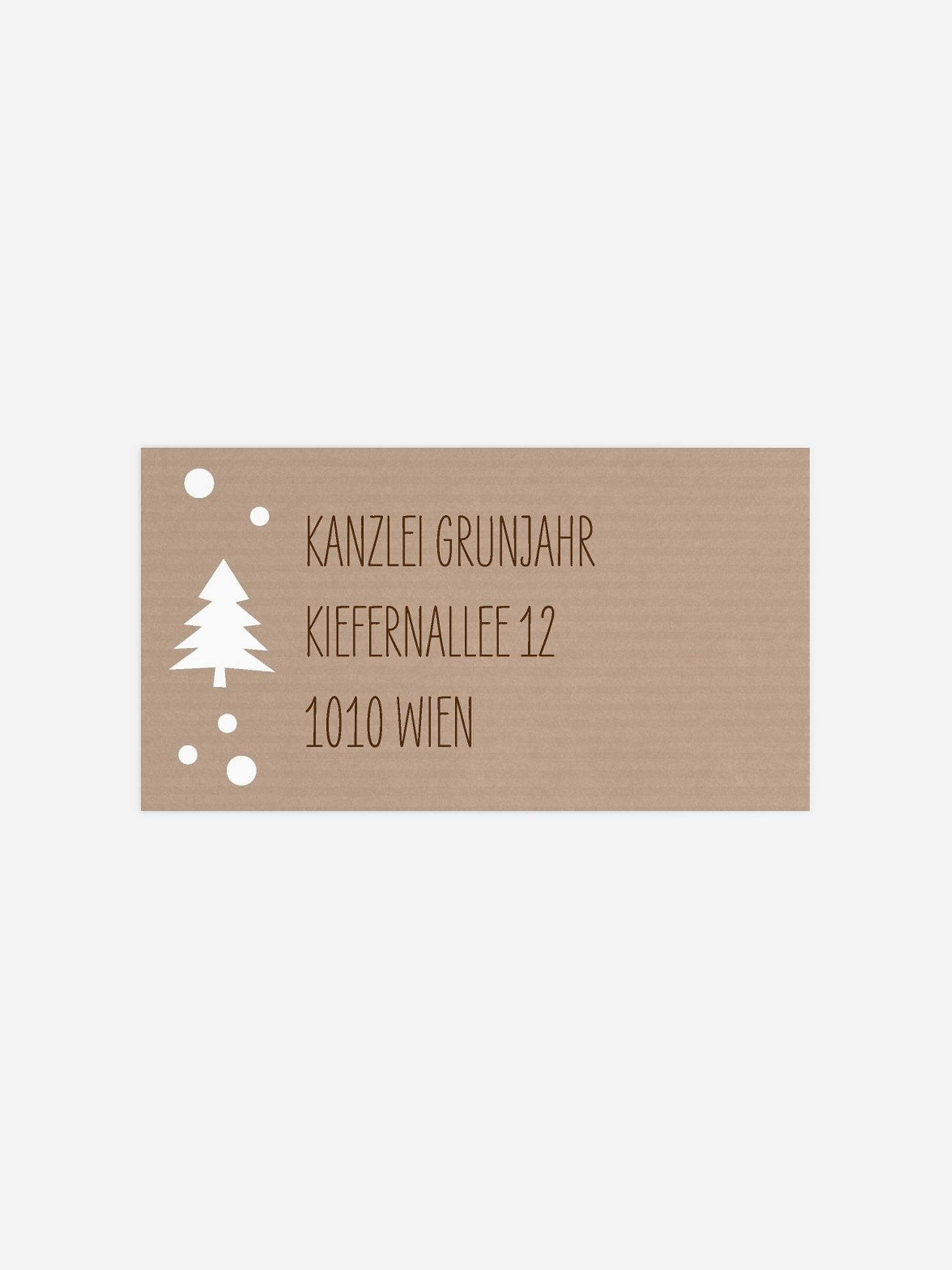 Empfängeraufkleber geschäftl. Weihnachten Schneegestöber