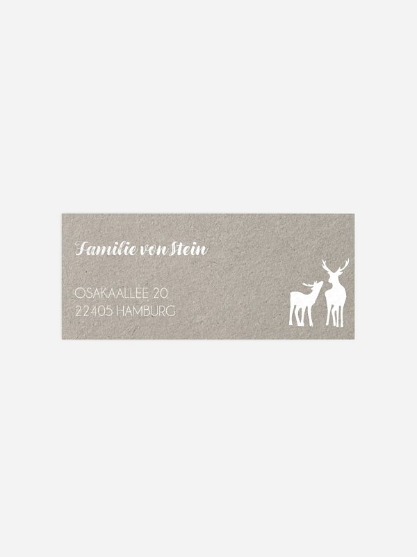 Absenderaufkleber Weihnachten Rehfamilie