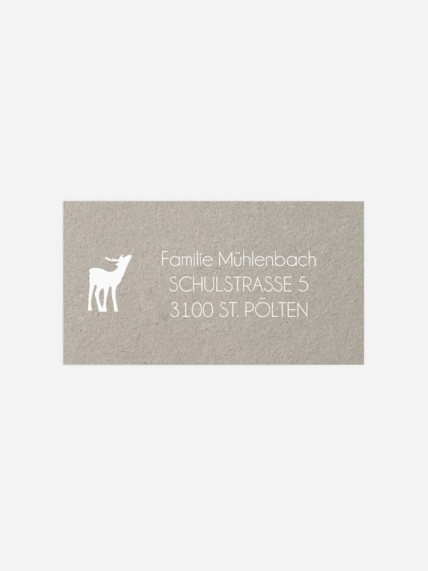 Empfängeraufkleber Weihnachten Rehfamilie