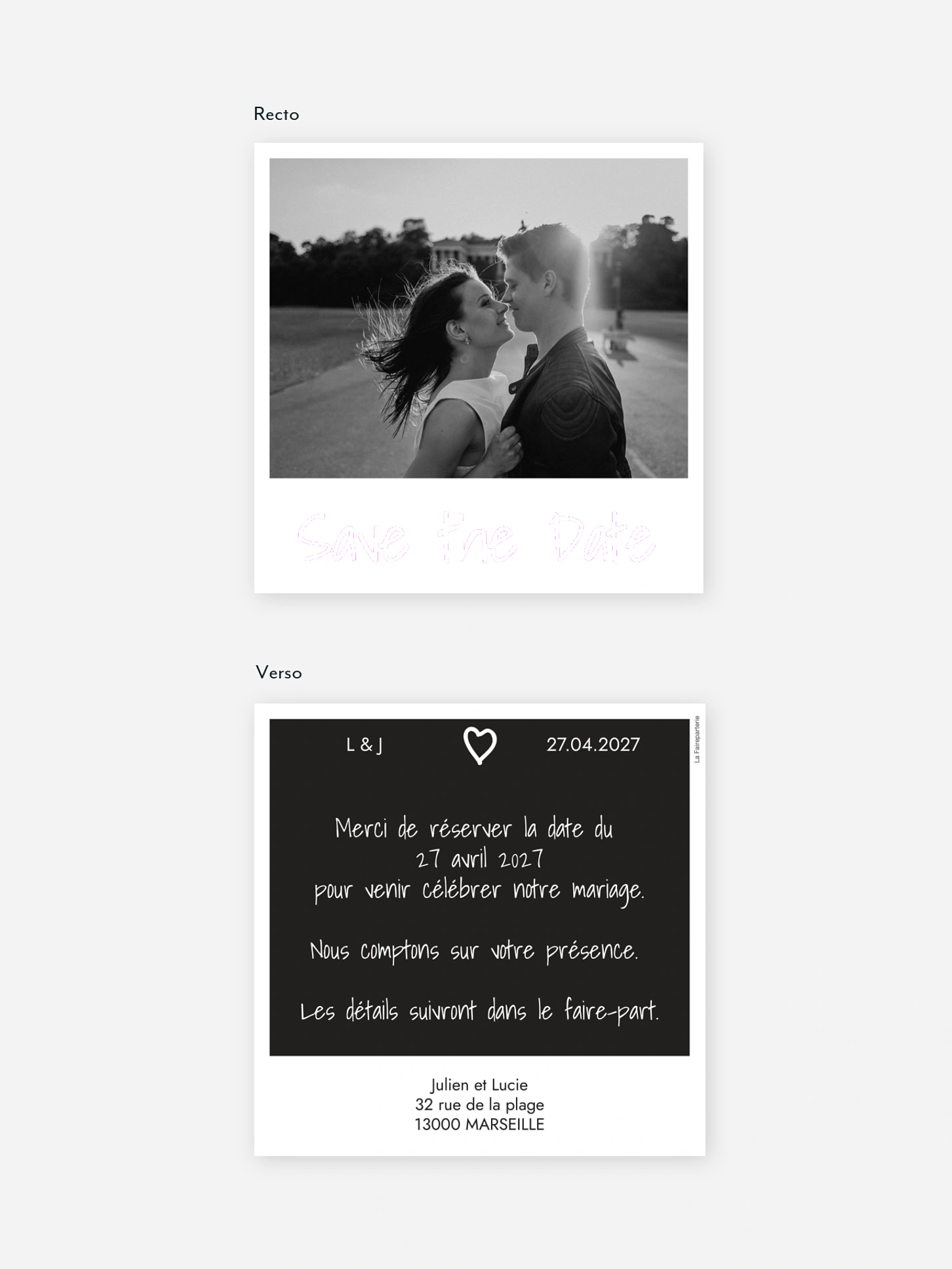 Save the date Polaroid