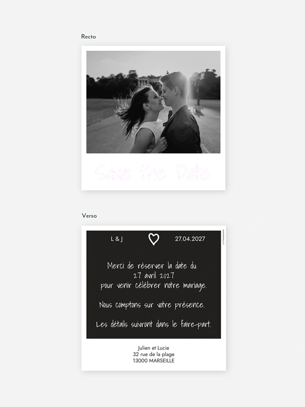 Save the date Polaroid