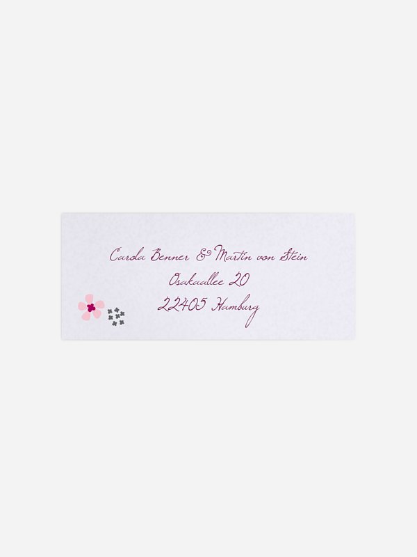 Absenderaufkleber Hochzeit Floral Banner