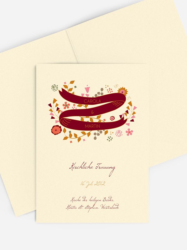 Kirchenheft Hochzeit Floral Banner