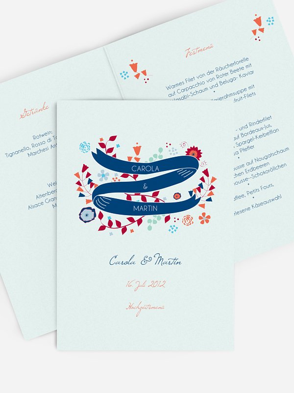 Menükarte Hochzeit Floral Banner