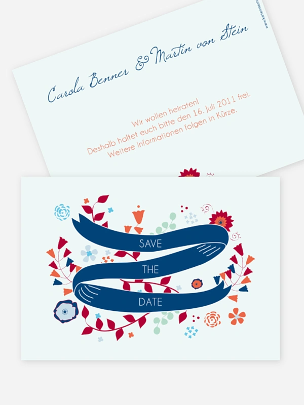 Save-the-Date Karte Floral Banner