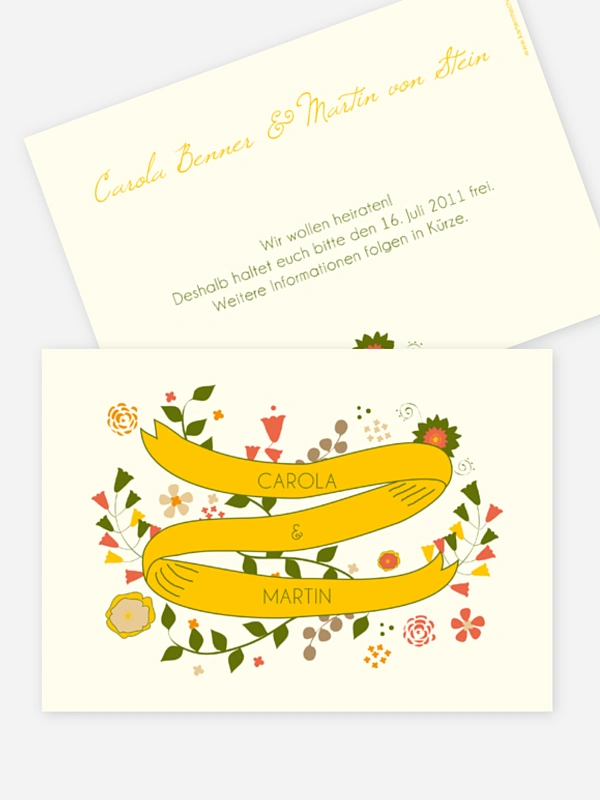 Save-the-Date Karte Floral Banner