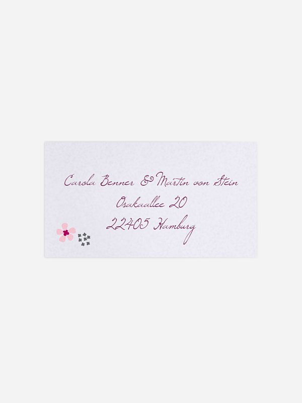 Empfängeraufkleber Hochzeit Floral Banner