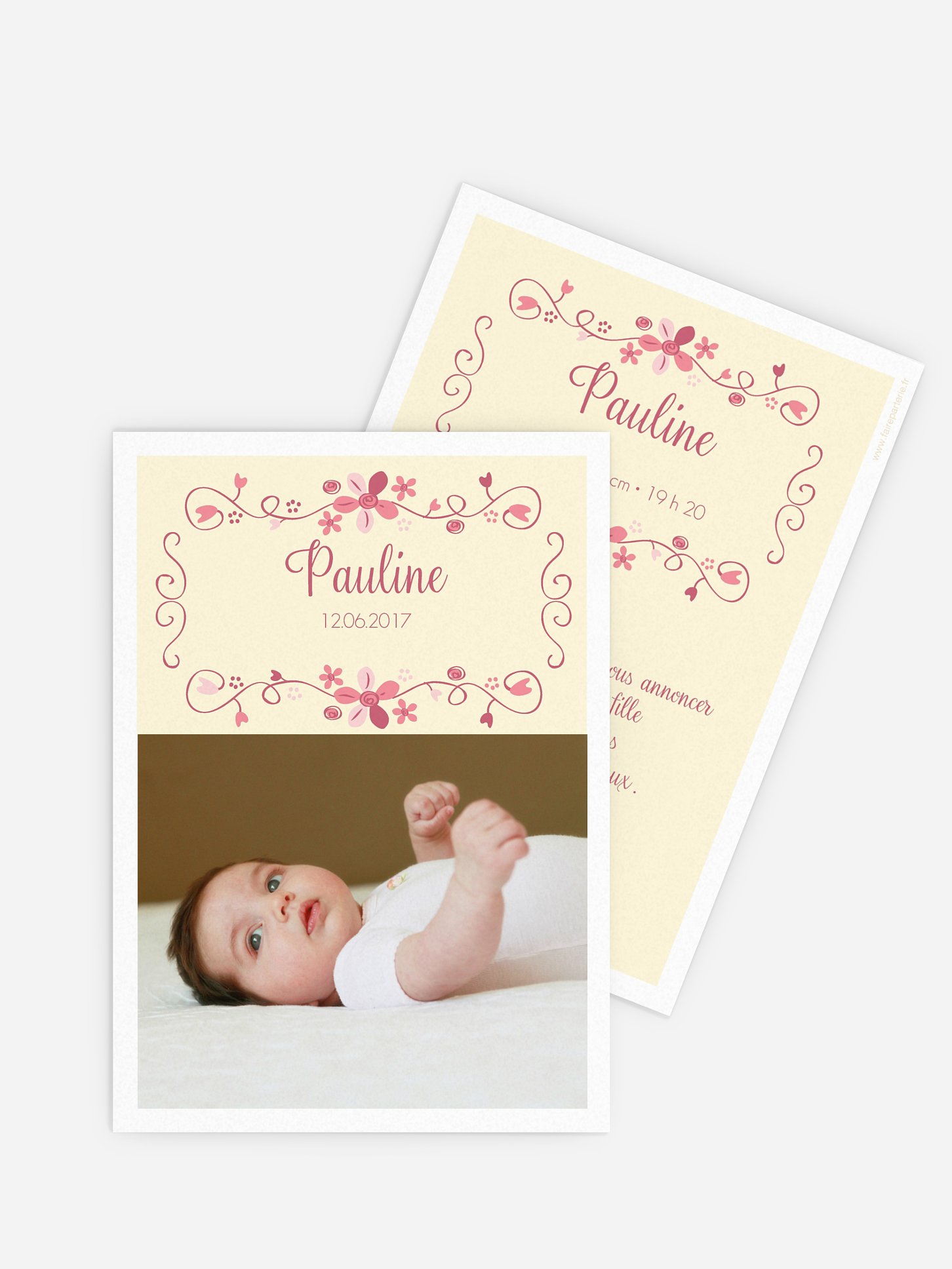 Faire-part naissance Petite floraline