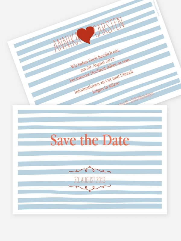 Save-the-Date Karte Soft Stripes
