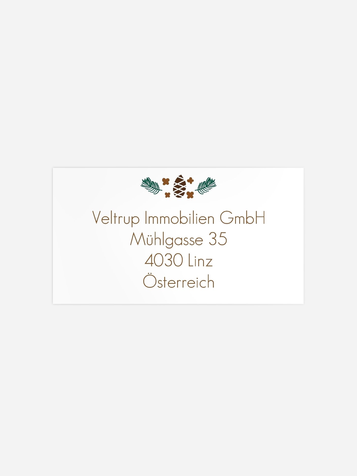 Empfängeraufkleber geschäftl. Weihnachten Vogelweihnacht