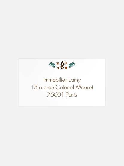 Étiquette destinataire voeux entreprise Mélodie de Noël