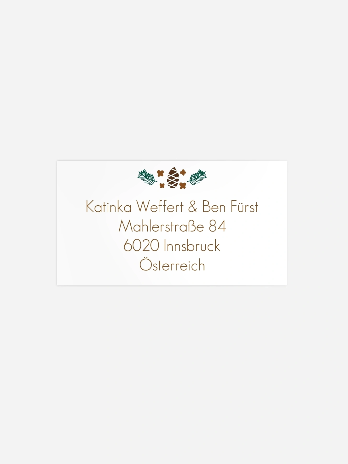 Empfängeraufkleber Weihnachten Vogelweihnacht