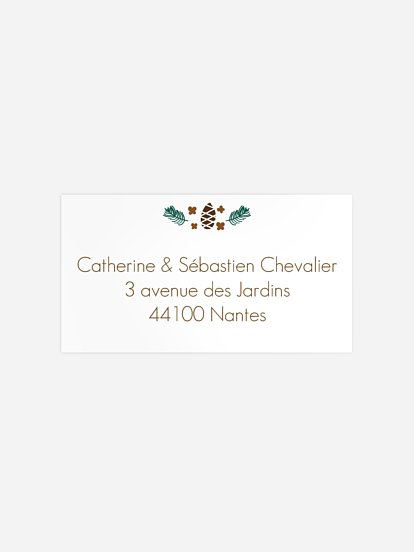 Étiquette destinataire voeux Mélodie de Noël