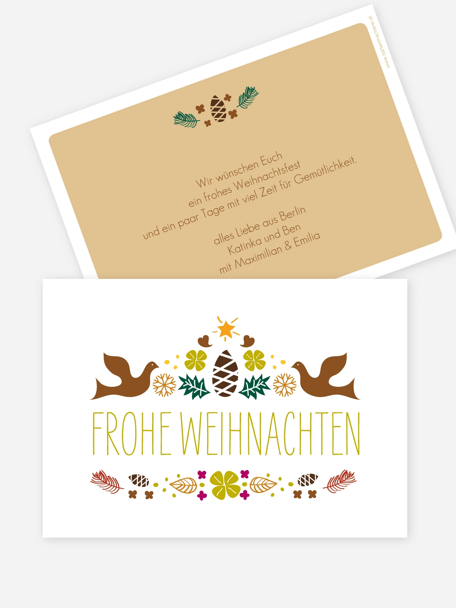 Weihnachtskarte Vogelweihnacht