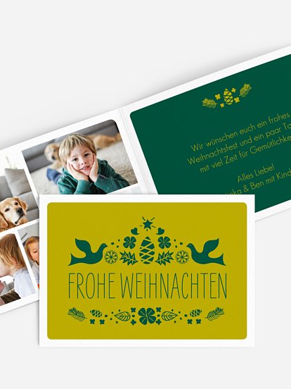 Weihnachtskarte Vogelweihnacht