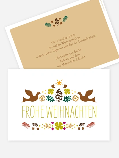 Weihnachtskarte Vogelweihnacht