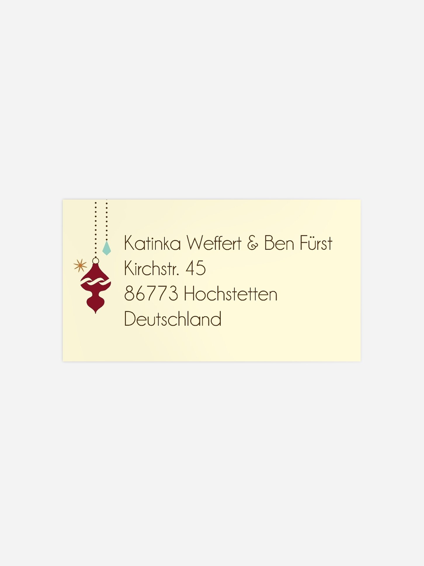 Empfängeraufkleber Weihnachten Girlande