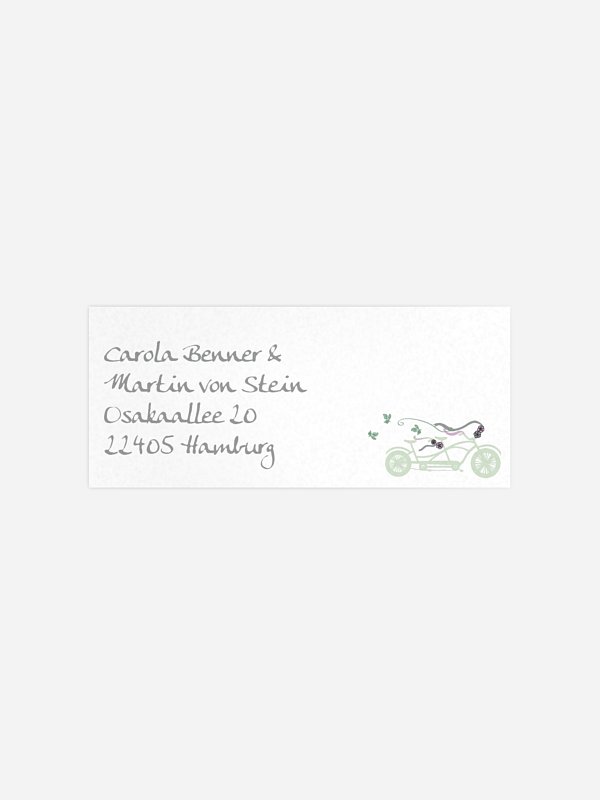 Absenderaufkleber Hochzeit Tandem
