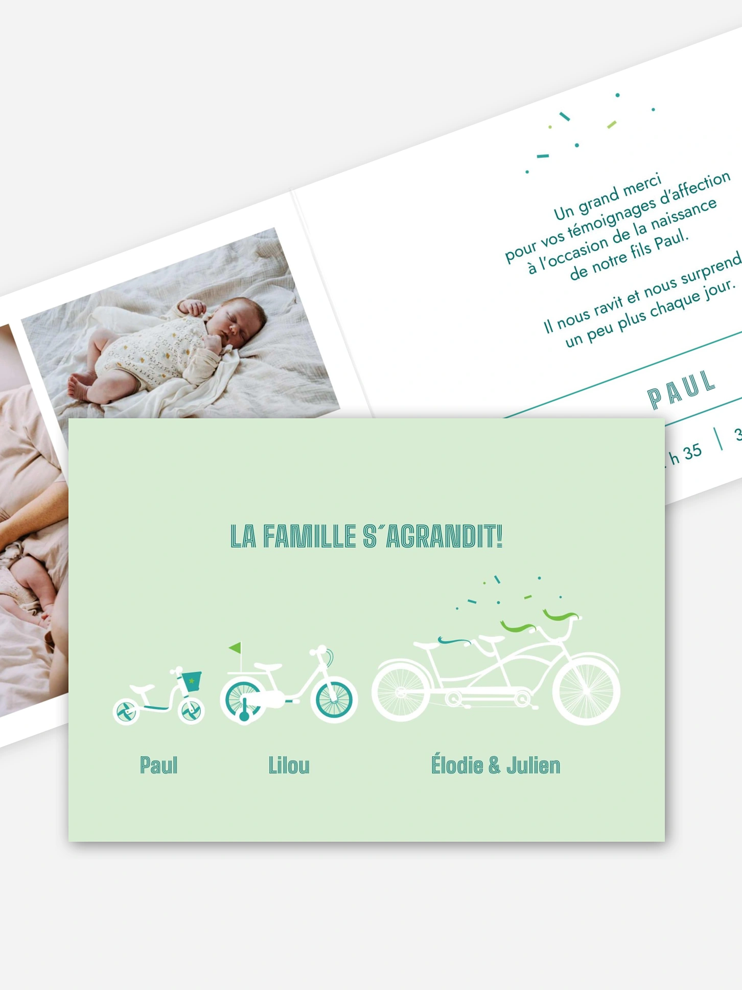 Faire-part naissance Tandem