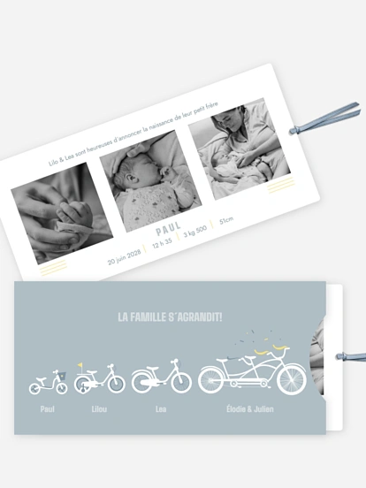 Faire-part naissance Tandem