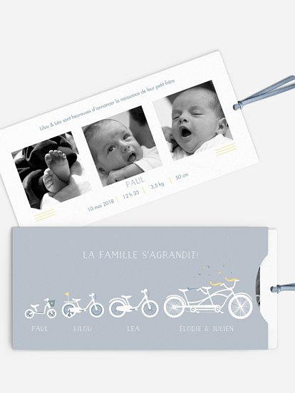 Faire-part naissance Tandem