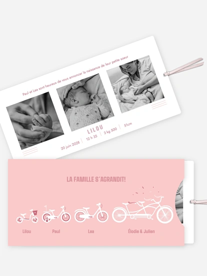 Faire-part naissance Tandem