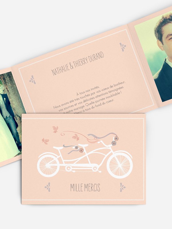 Carte de remerciements Tandem