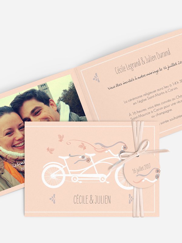 Faire-part mariage Tandem