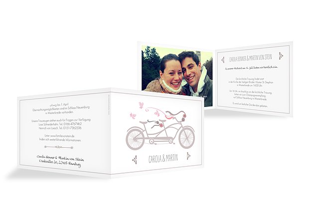 Hochzeitseinladung Tandem