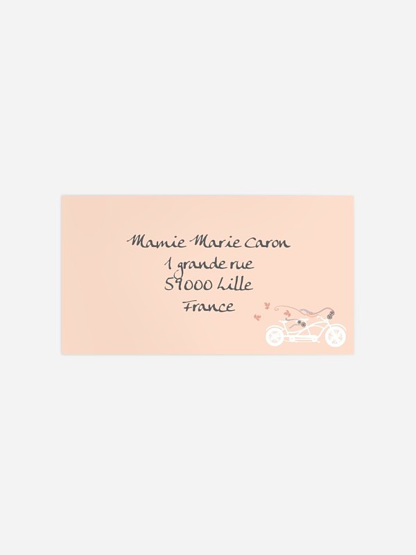 Étiquette destinataire mariage Tandem