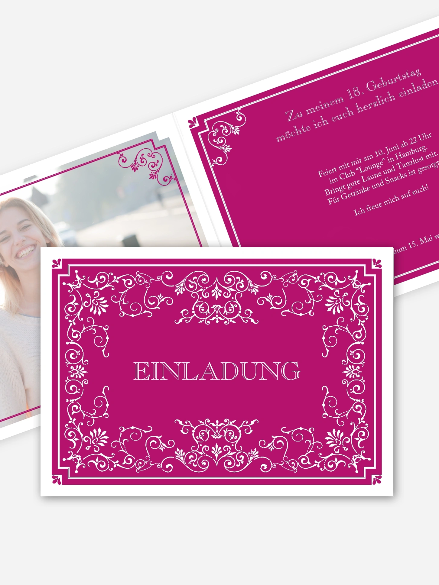Einladung 18. Geburtstag Eleganz