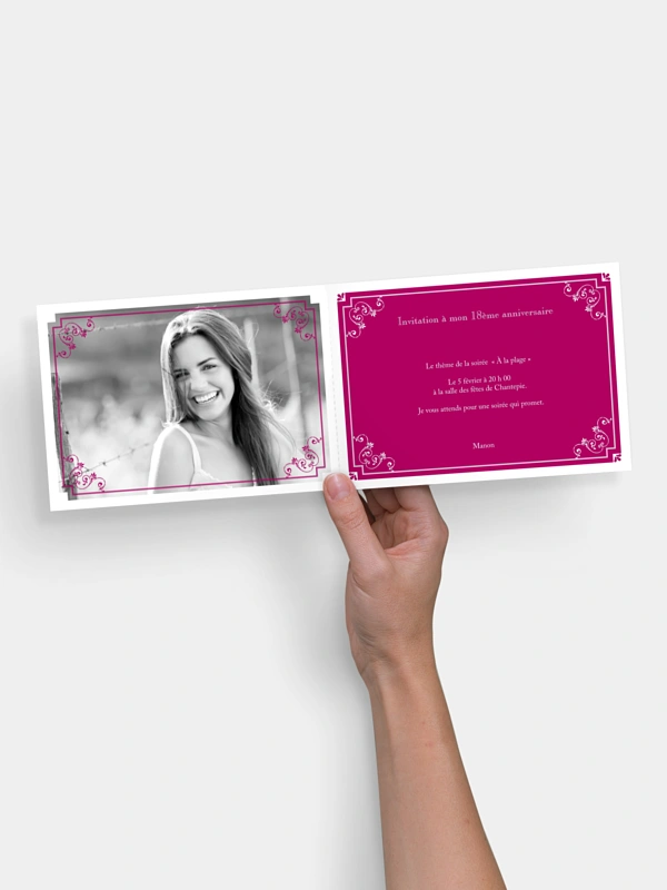 invitation anniversaire 18 Élégance