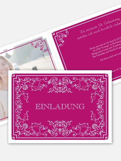 Einladung 18. Geburtstag Eleganz