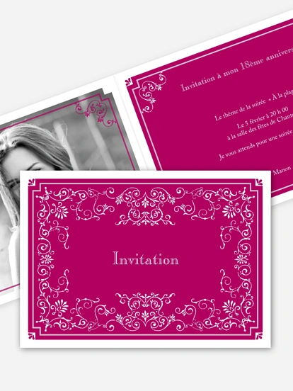 invitation anniversaire 18 Élégance