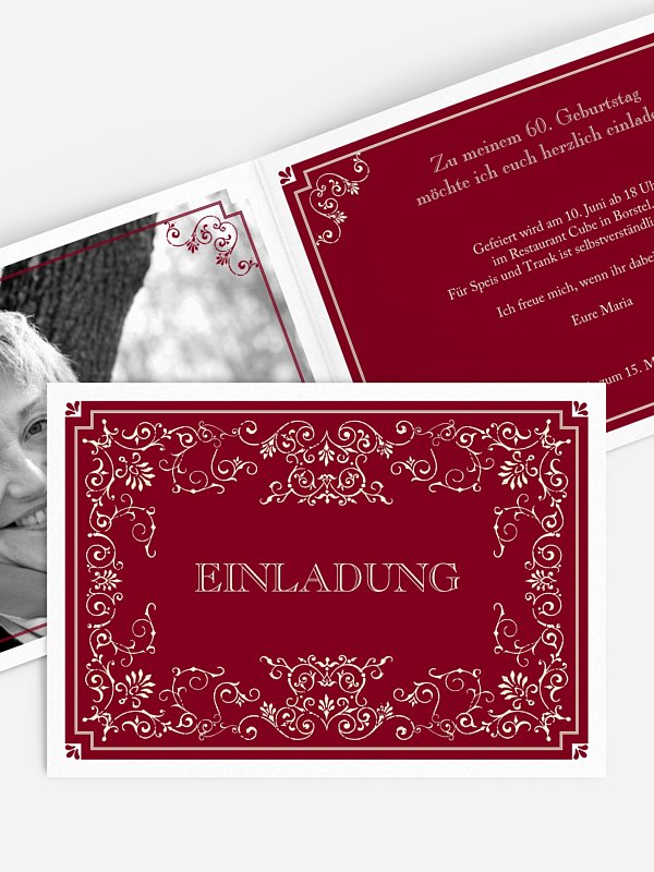Einladung 60. Geburtstag Eleganz