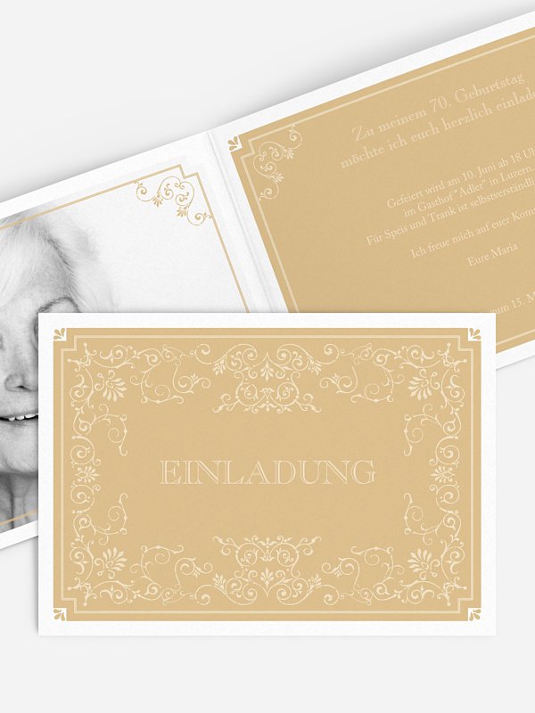 Einladung 70. Geburtstag Eleganz