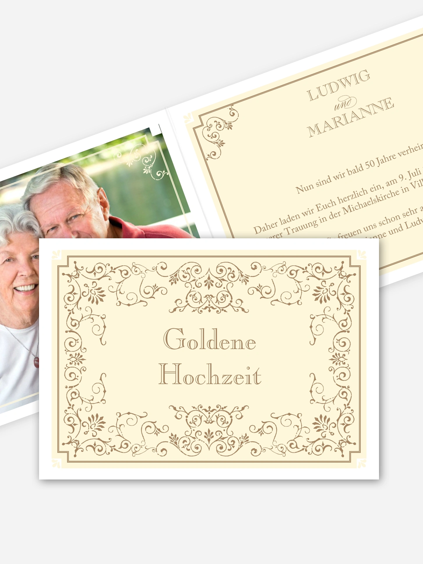 Einladung zur Goldenen Hochzeit Eleganz