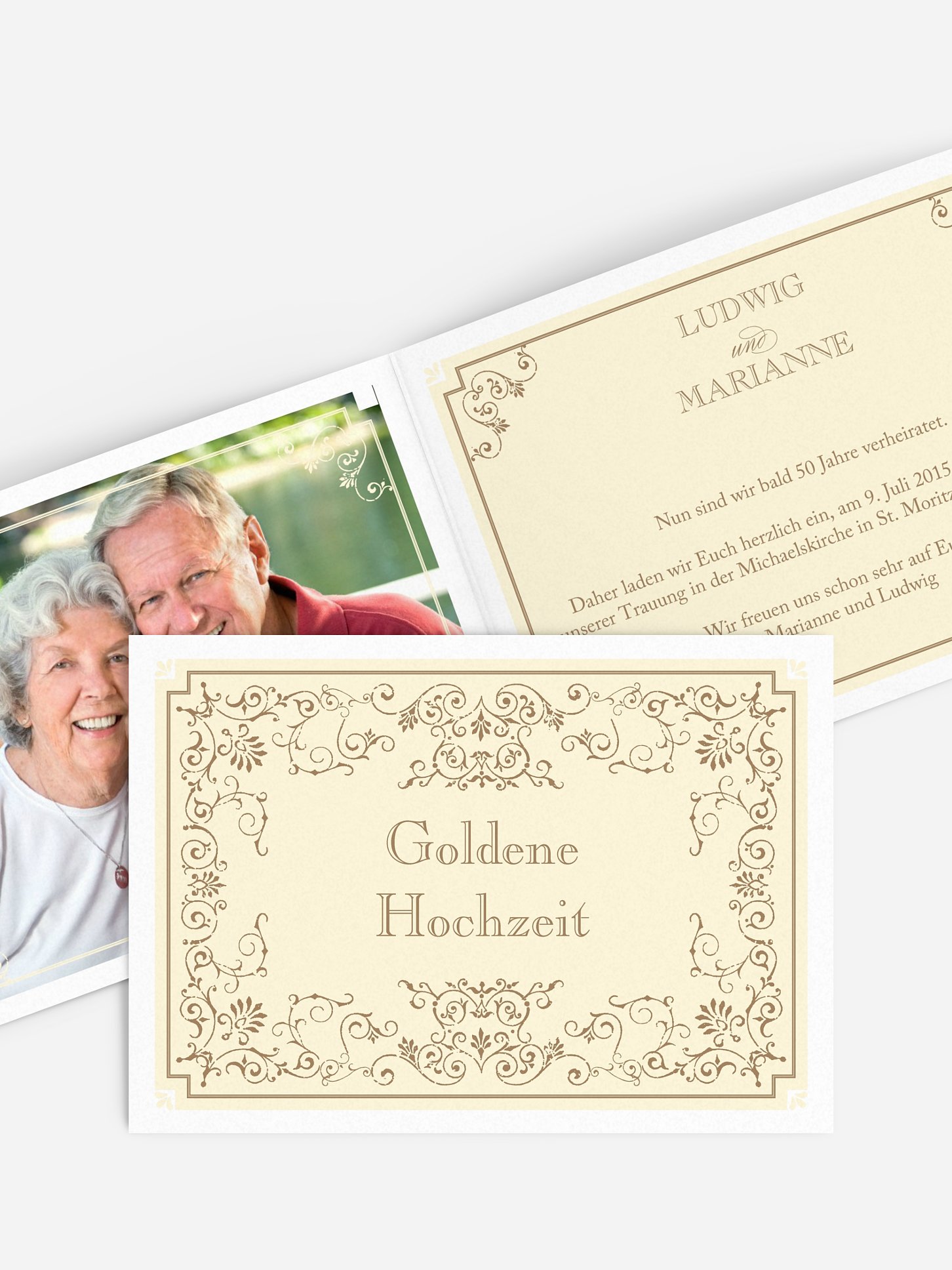 Einladung zur Goldenen Hochzeit Eleganz
