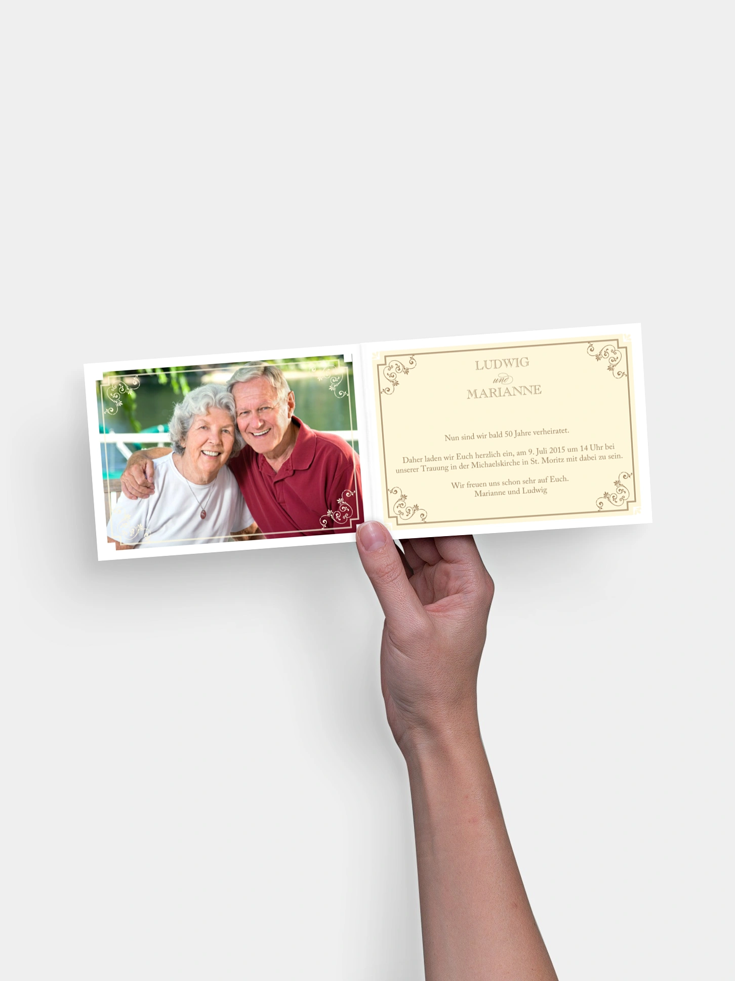 Einladung zur Goldenen Hochzeit Eleganz