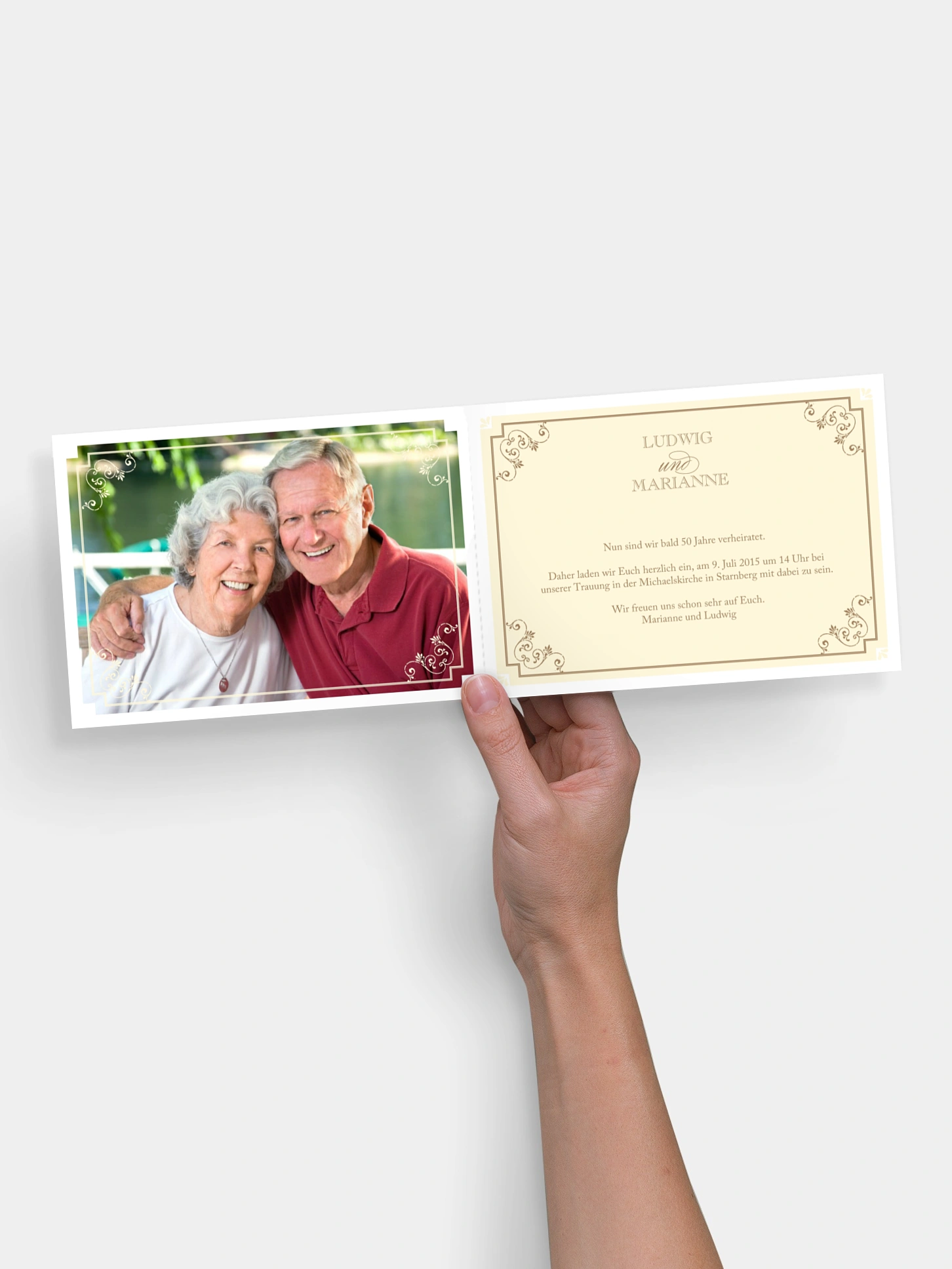 Einladung zur Goldenen Hochzeit Eleganz