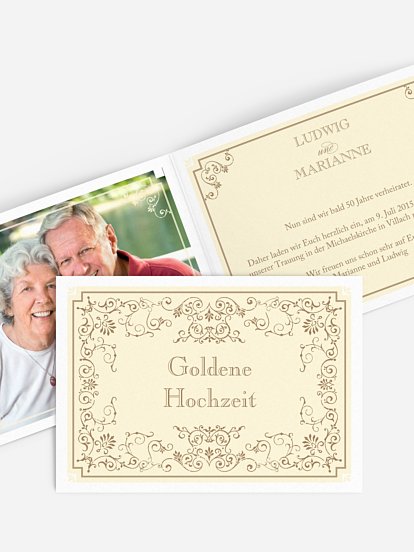 Einladung zur Goldenen Hochzeit Eleganz