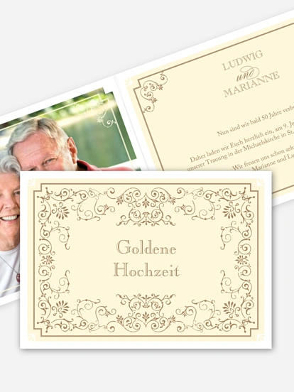 Einladung zur Goldenen Hochzeit Eleganz