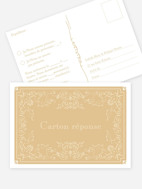 Carton réponse Élégance