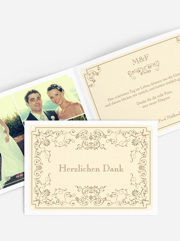Dankeskarte Hochzeit Eleganz