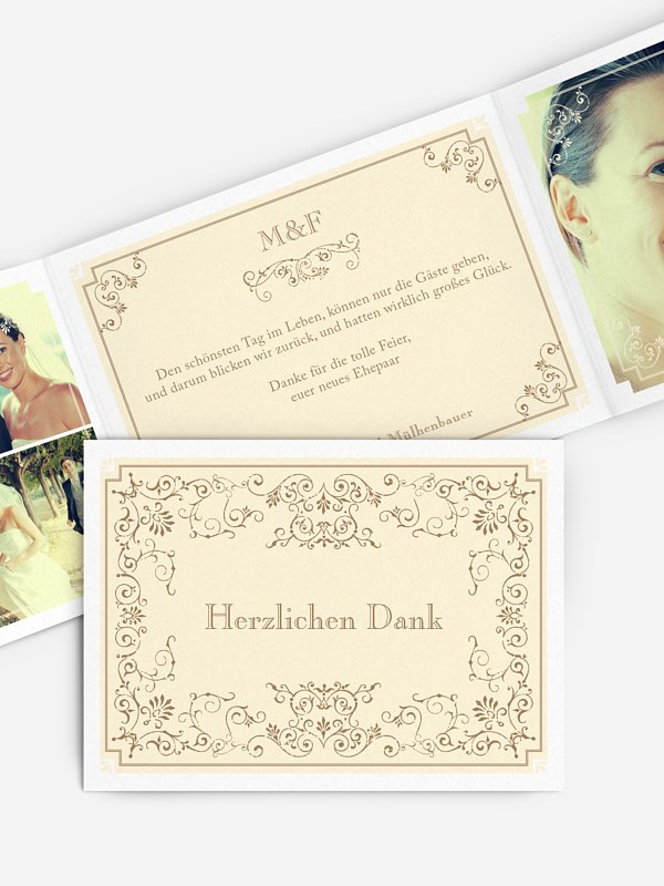 Dankeskarte Hochzeit Eleganz