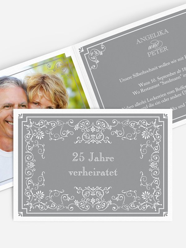 Einladung zur Silberhochzeit Eleganz