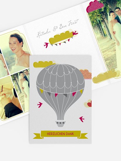 Hochzeitseinladung „Heißluftballon“