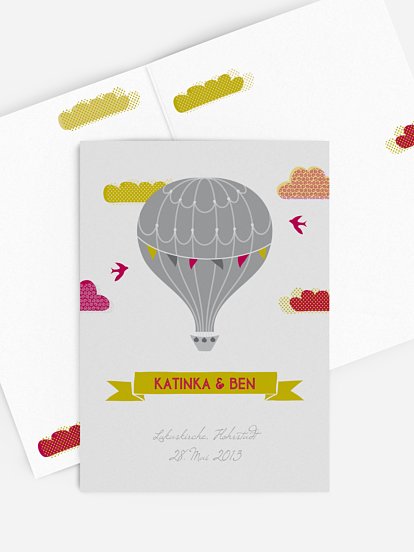 Hochzeitseinladung „Heißluftballon“